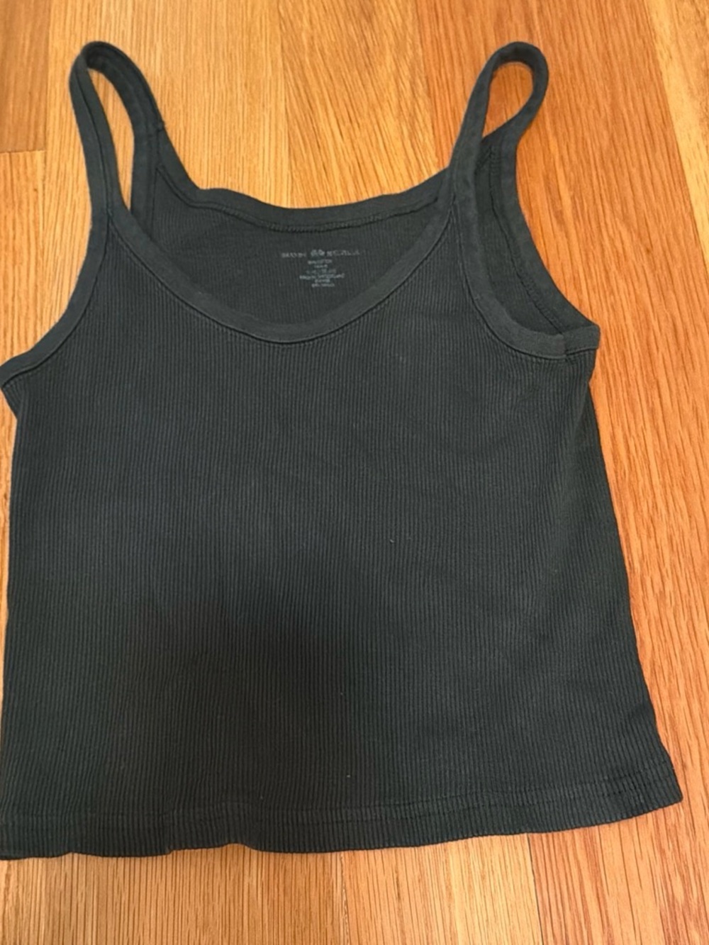 Brandy Melville Black Ribbed Slim-Strap Tank